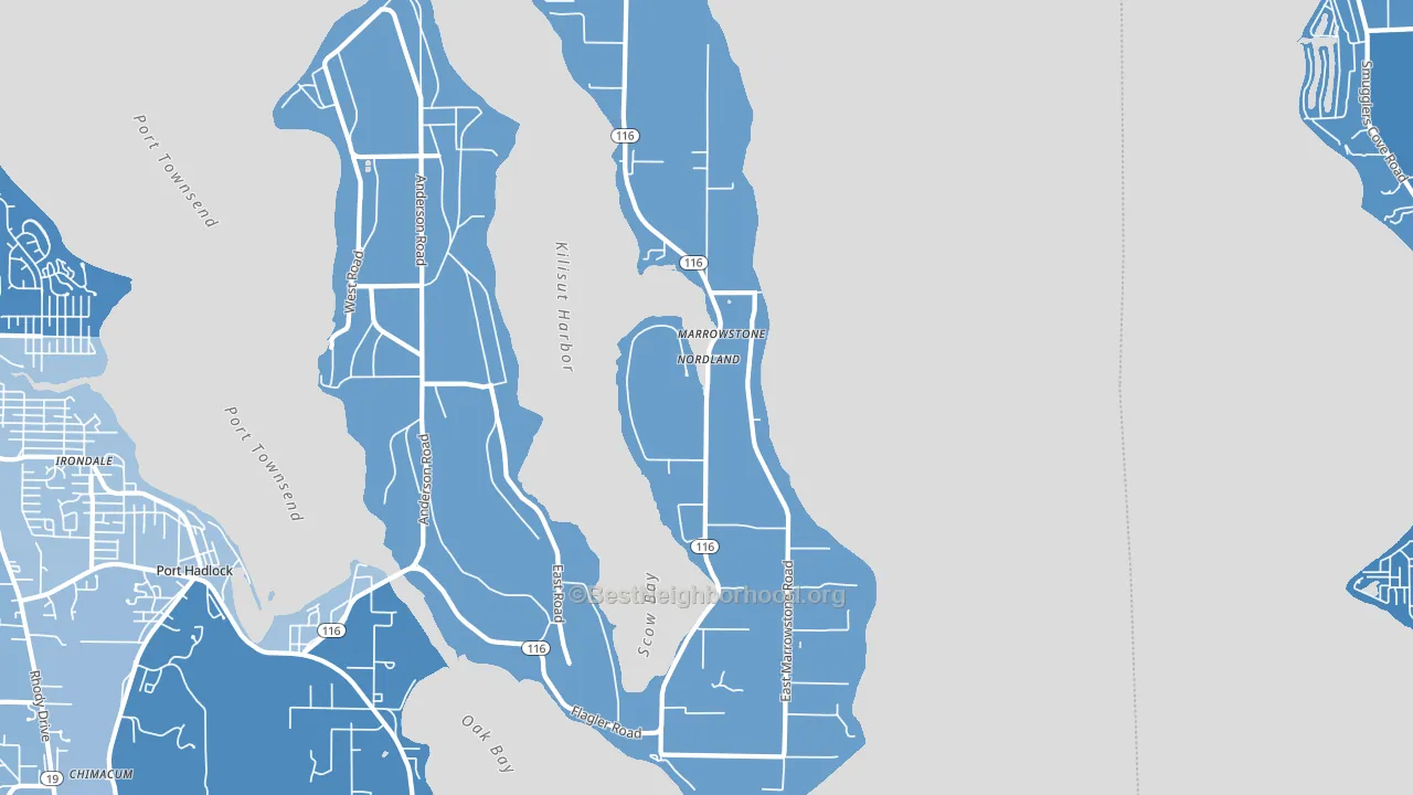 Nordland, WA block-group political-lean map