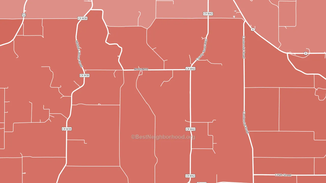 Nordness, IA block-group political-lean map