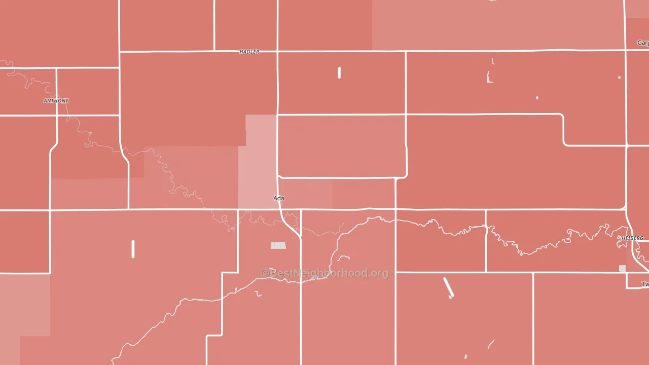 Norman County, MN block-group political-lean map