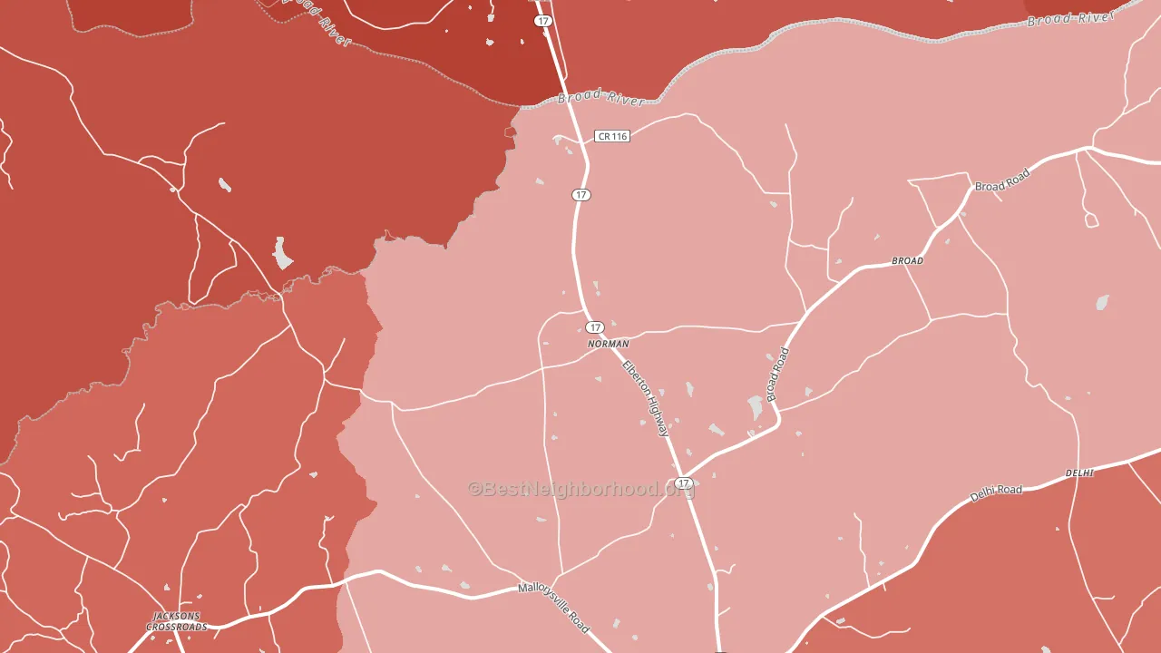 Norman, GA block-group political-lean map