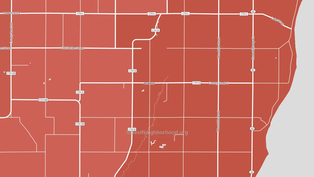 Norman, WI block-group political-lean map