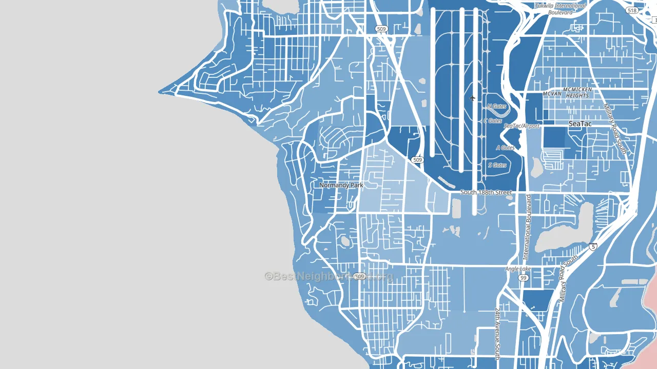 Normandy Park, WA block-group political-lean map