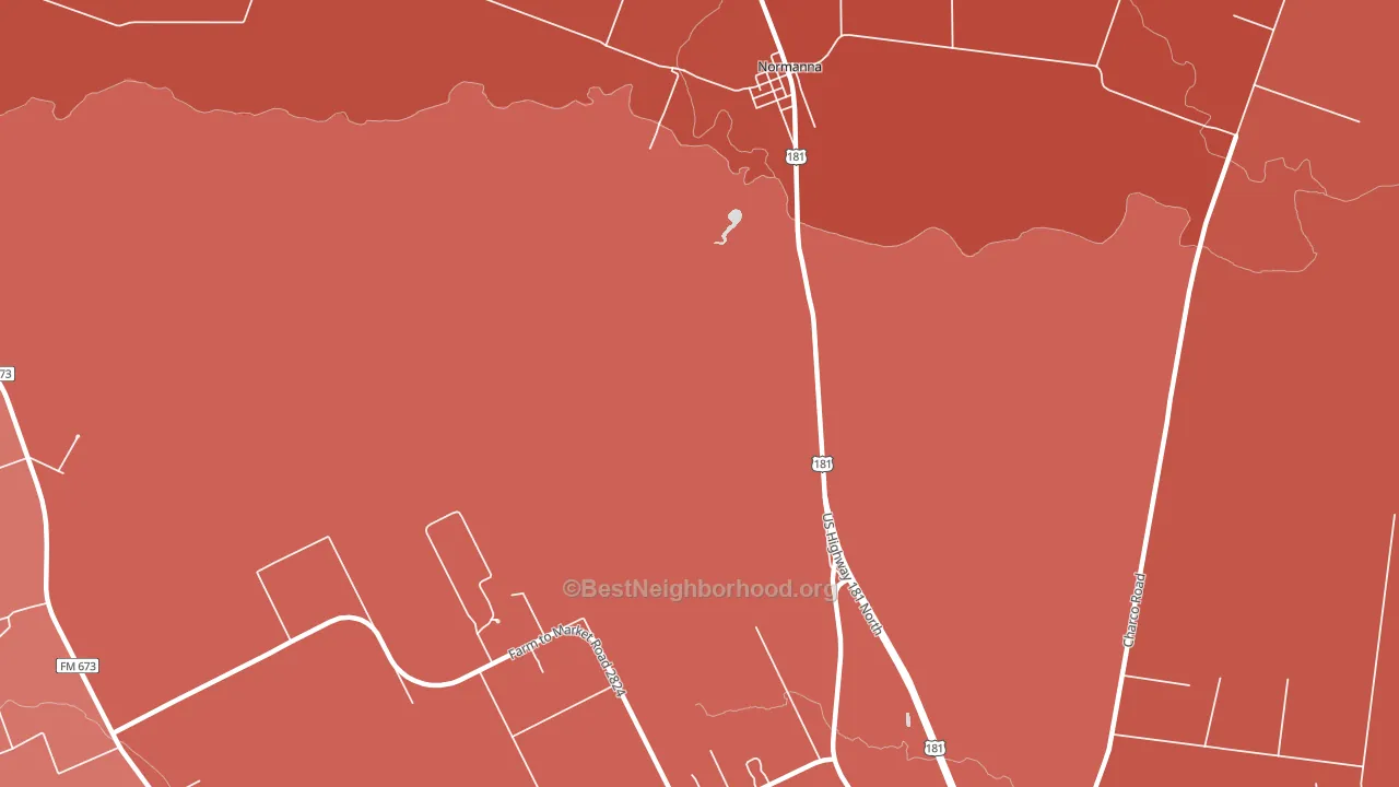 Normanna, TX block-group political-lean map