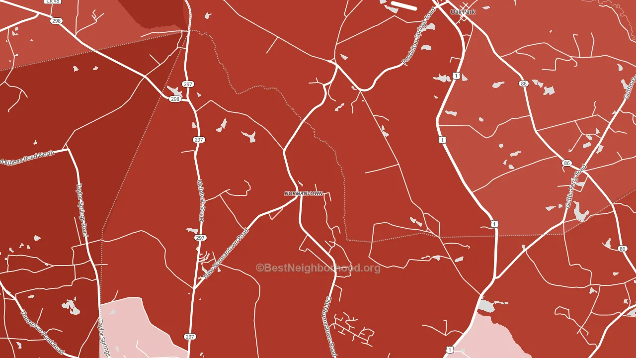 Normantown, GA block-group political-lean map