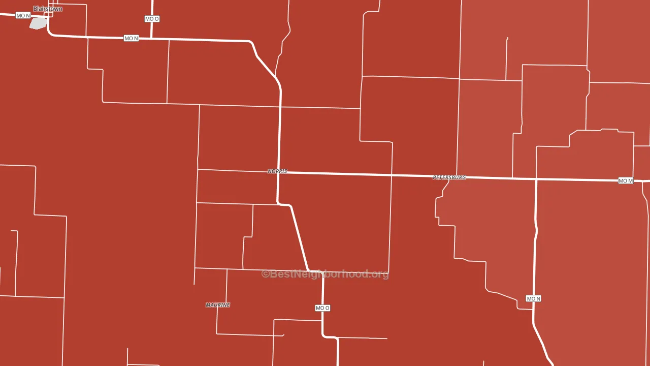 Norris, MO block-group political-lean map