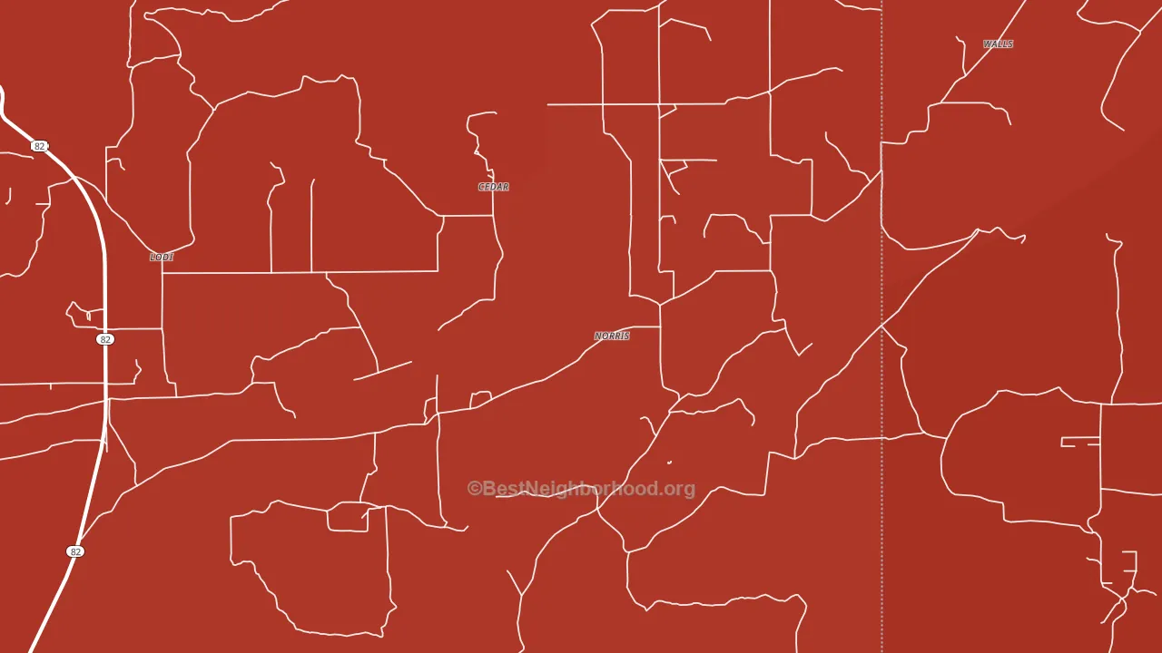 Norris, OK block-group political-lean map