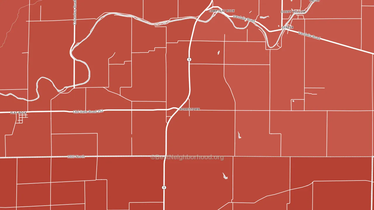 Norristown, IN block-group political-lean map