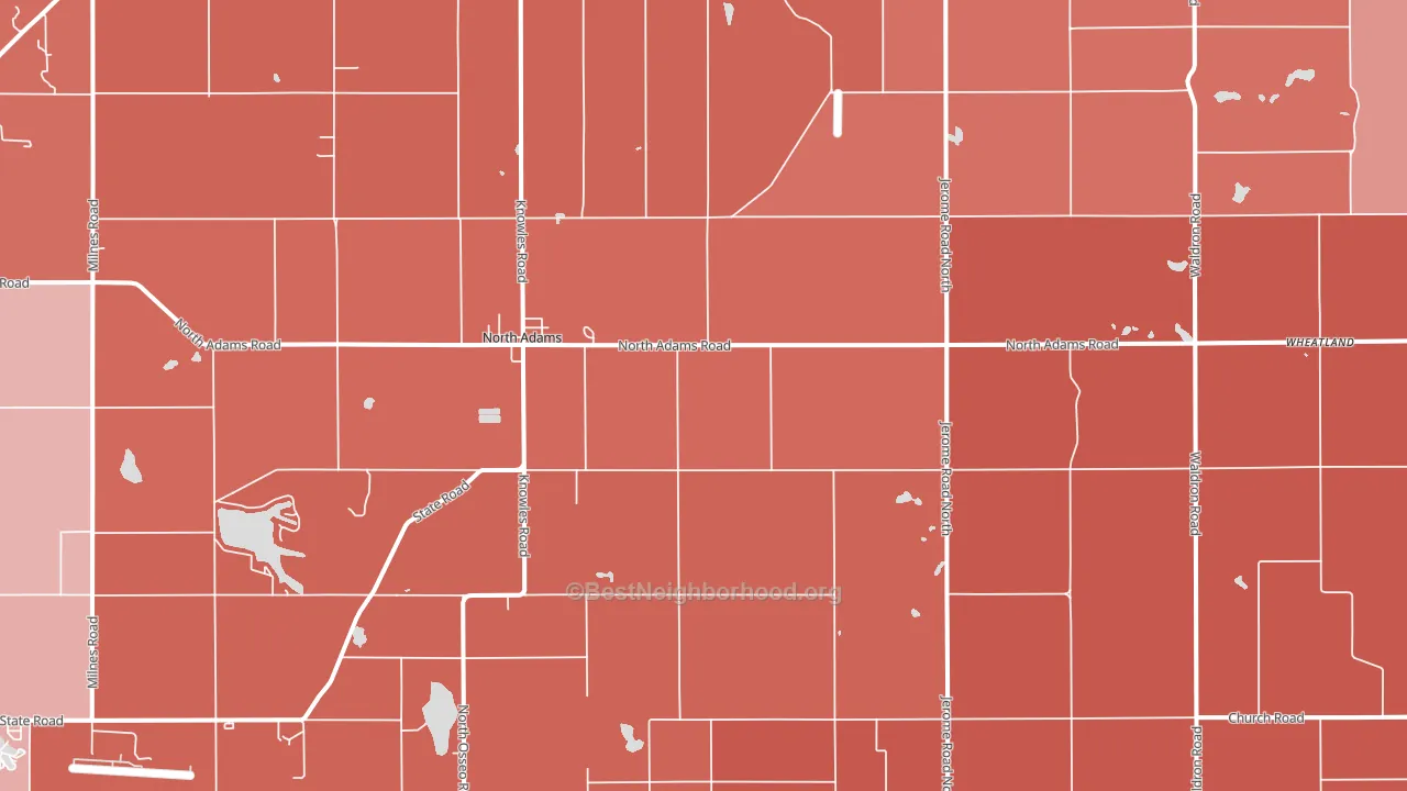 North Adams, MI block-group political-lean map