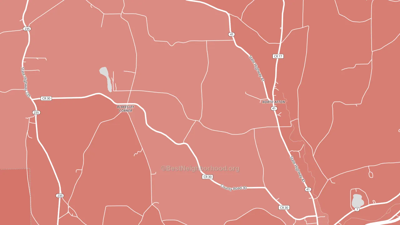 North Afton, NY block-group political-lean map