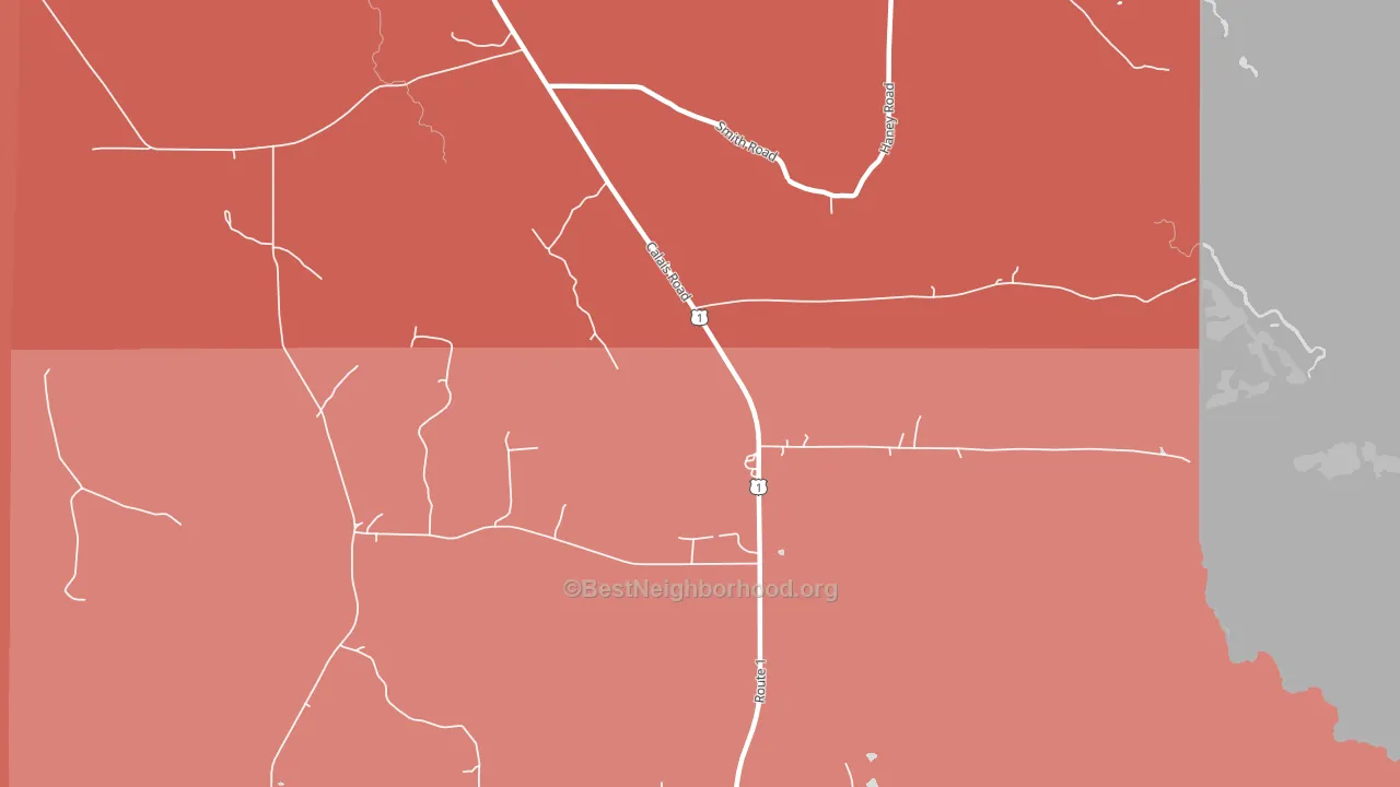 North Amity, ME block-group political-lean map