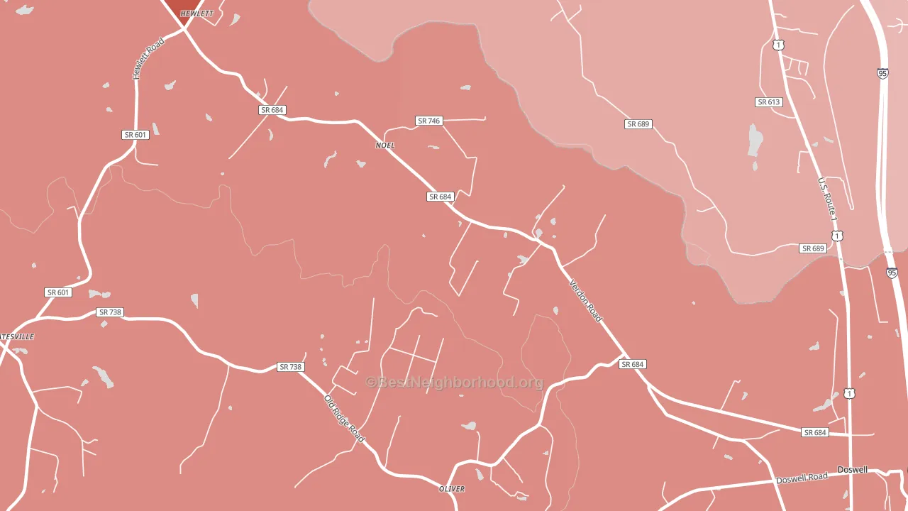 North Anna, VA block-group political-lean map