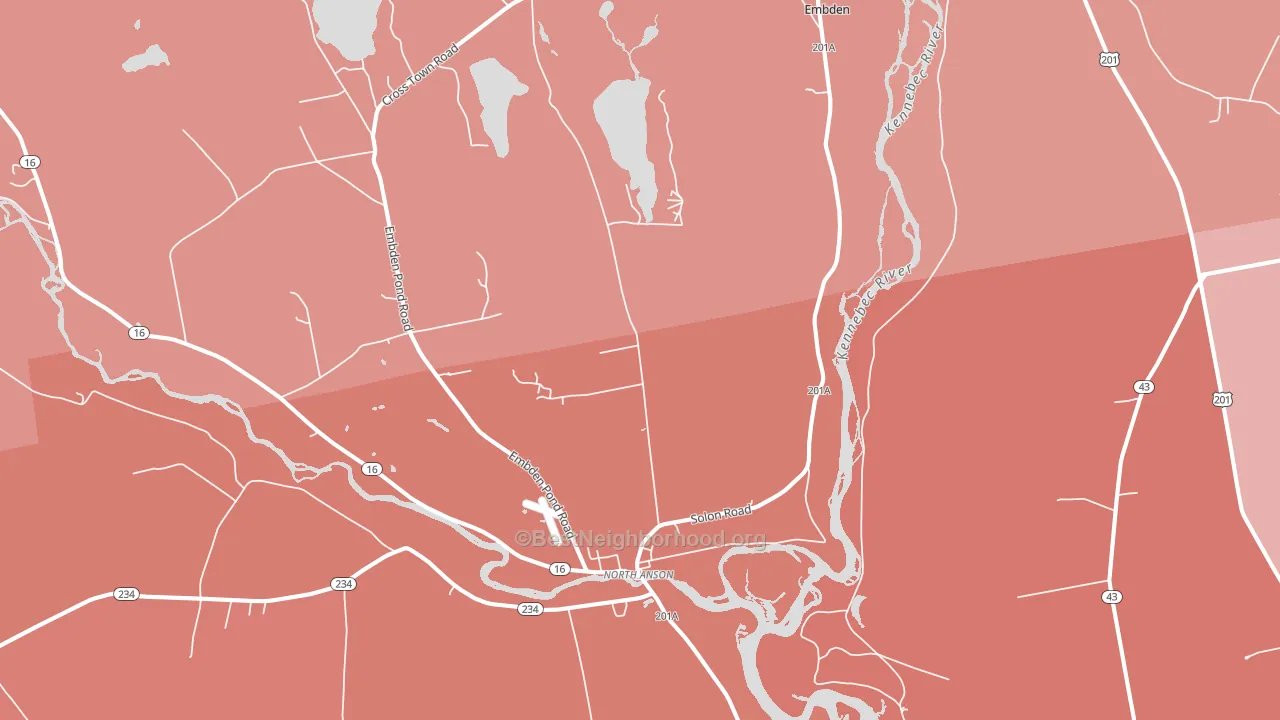 North Anson, ME block-group political-lean map