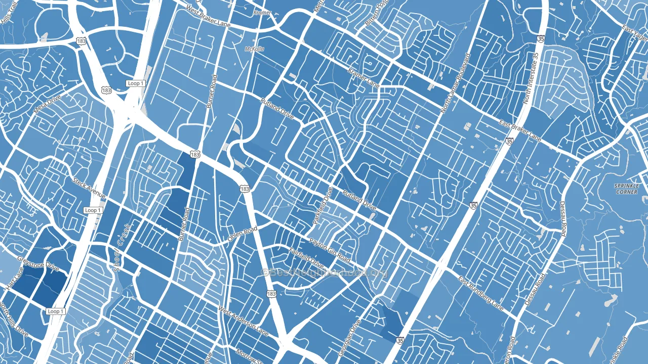 North Austin, Austin, TX block-group political-lean map