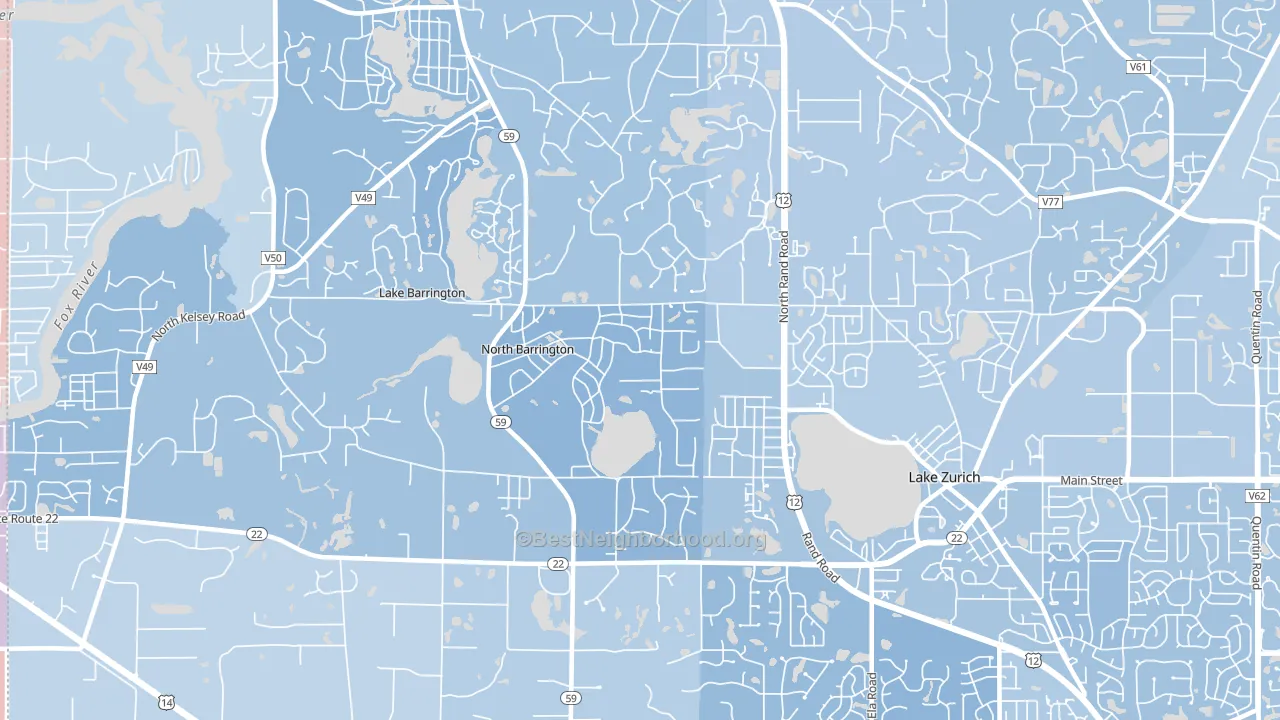 North Barrington, IL block-group political-lean map