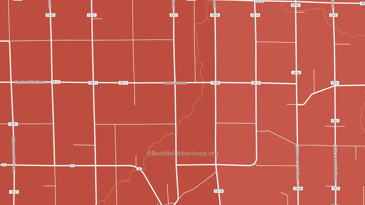 North Benton, MN block-group political-lean map