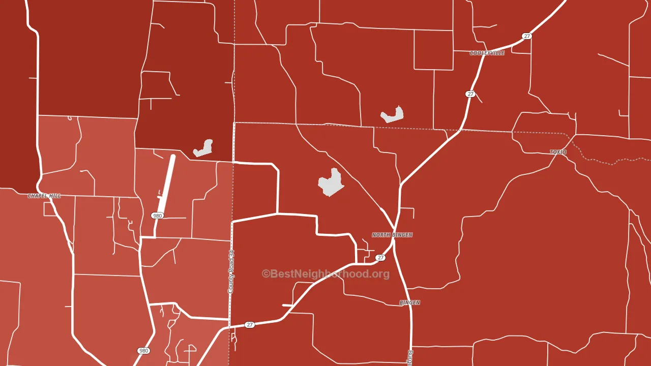 North Bingen, AR block-group political-lean map