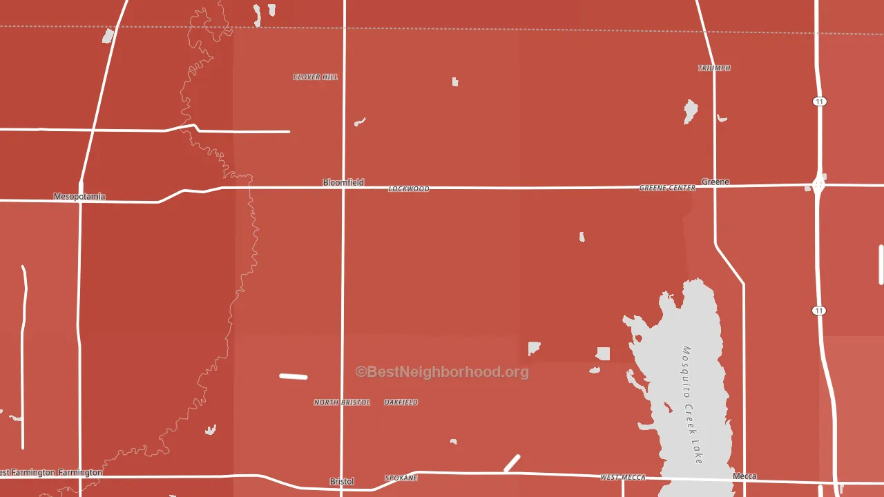 North Bloomfield, OH block-group political-lean map