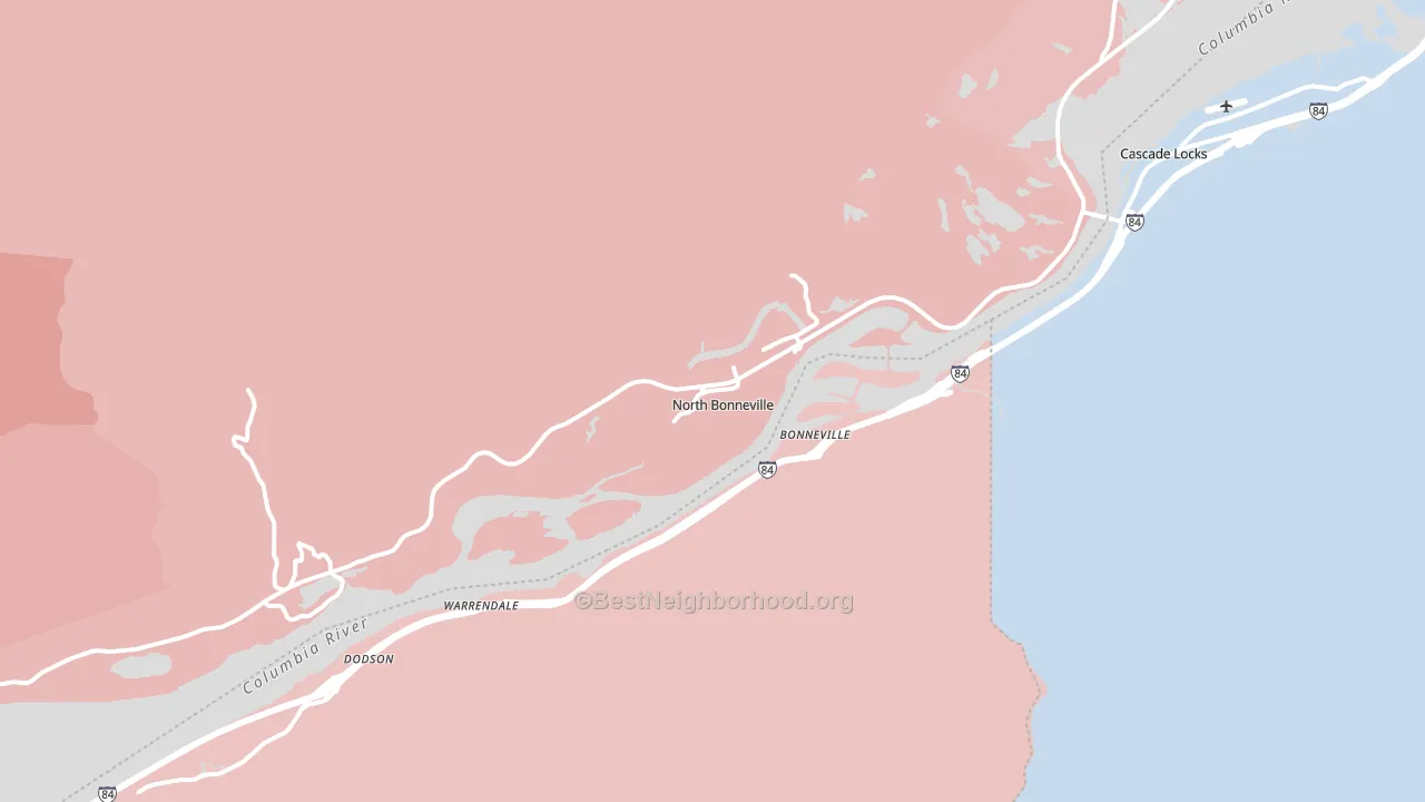 North Bonneville, WA block-group political-lean map