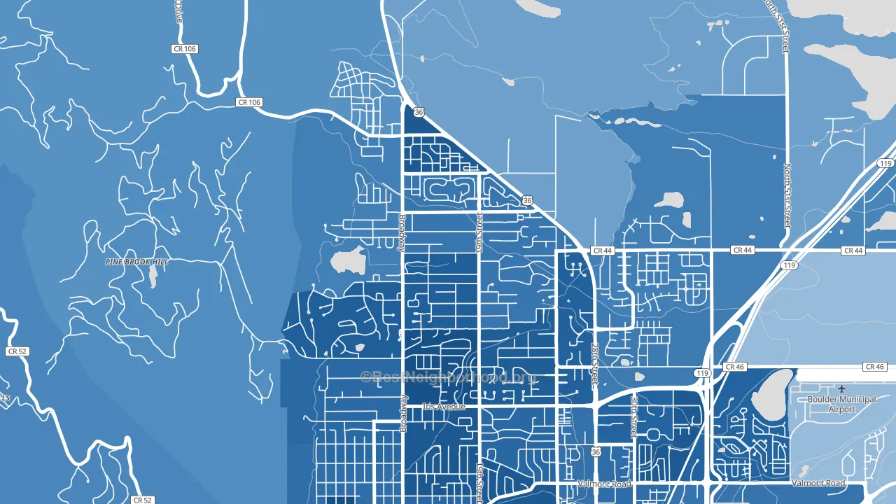 North Boulder, Boulder, CO block-group political-lean map
