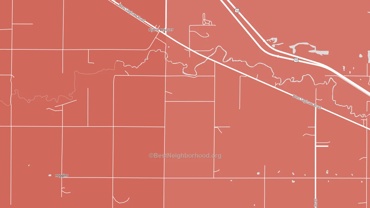 North Bradley, MI block-group political-lean map