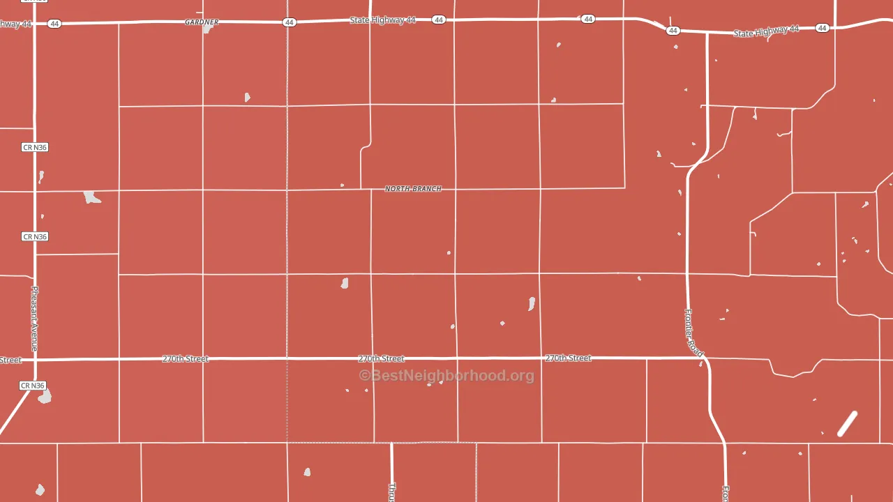 North Branch, IA block-group political-lean map