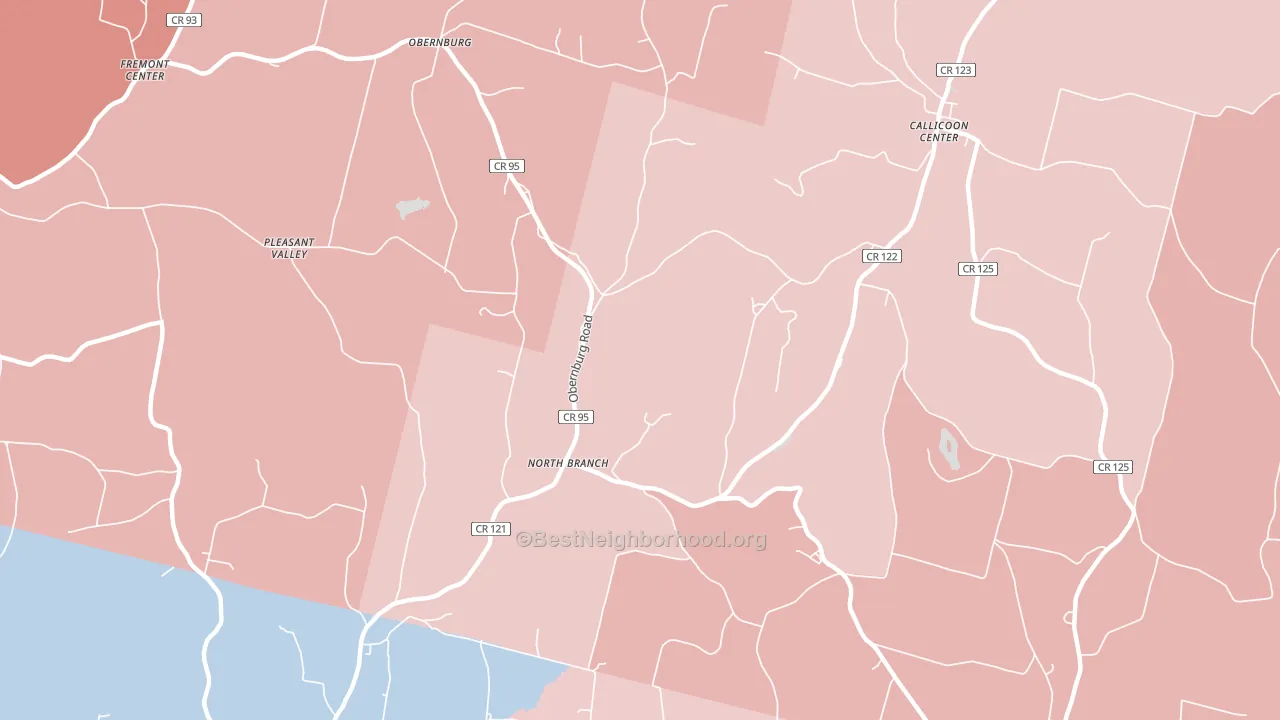 North Branch, NY block-group political-lean map