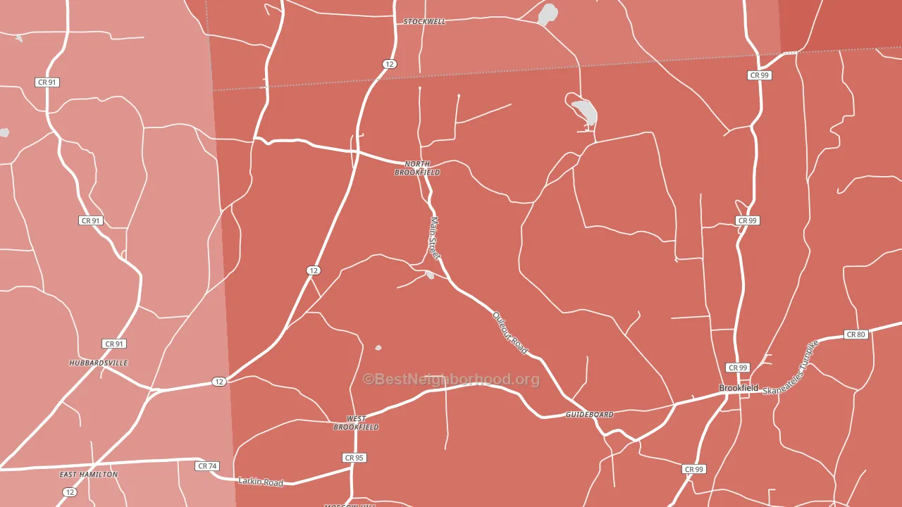 North Brookfield, NY block-group political-lean map