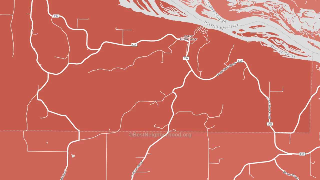 North Buena Vista, IA block-group political-lean map