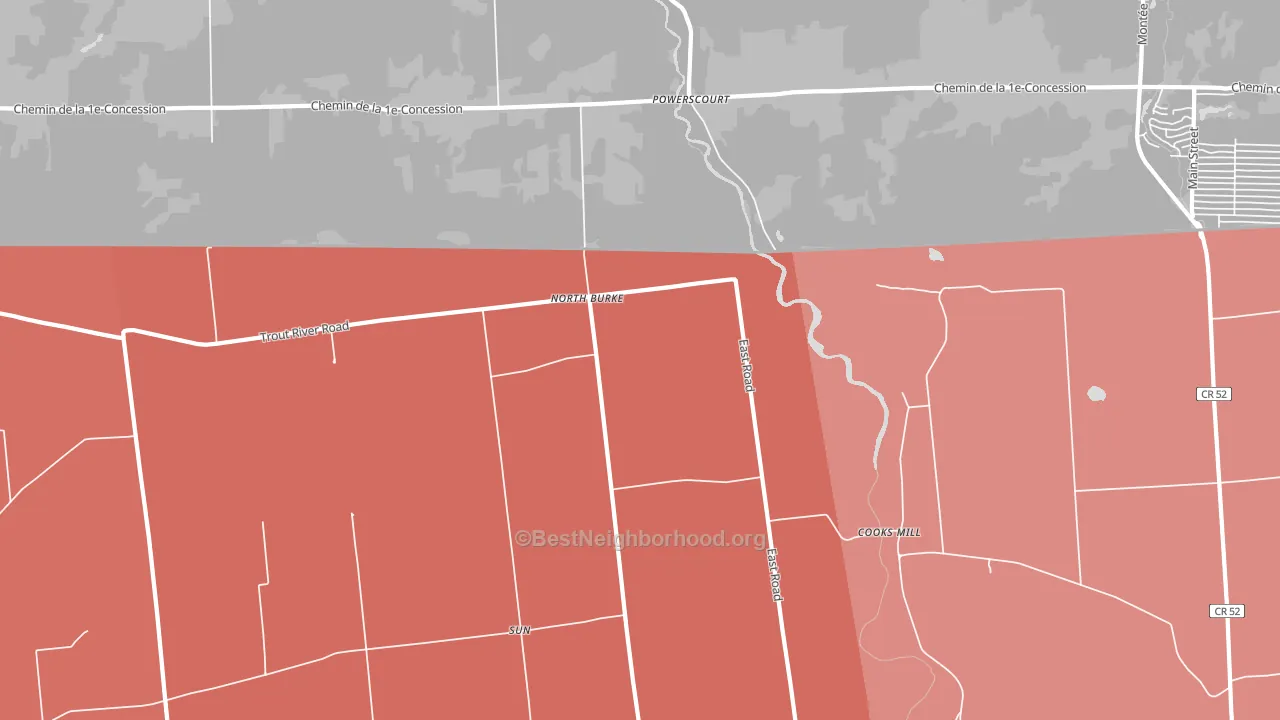 North Burke, NY block-group political-lean map