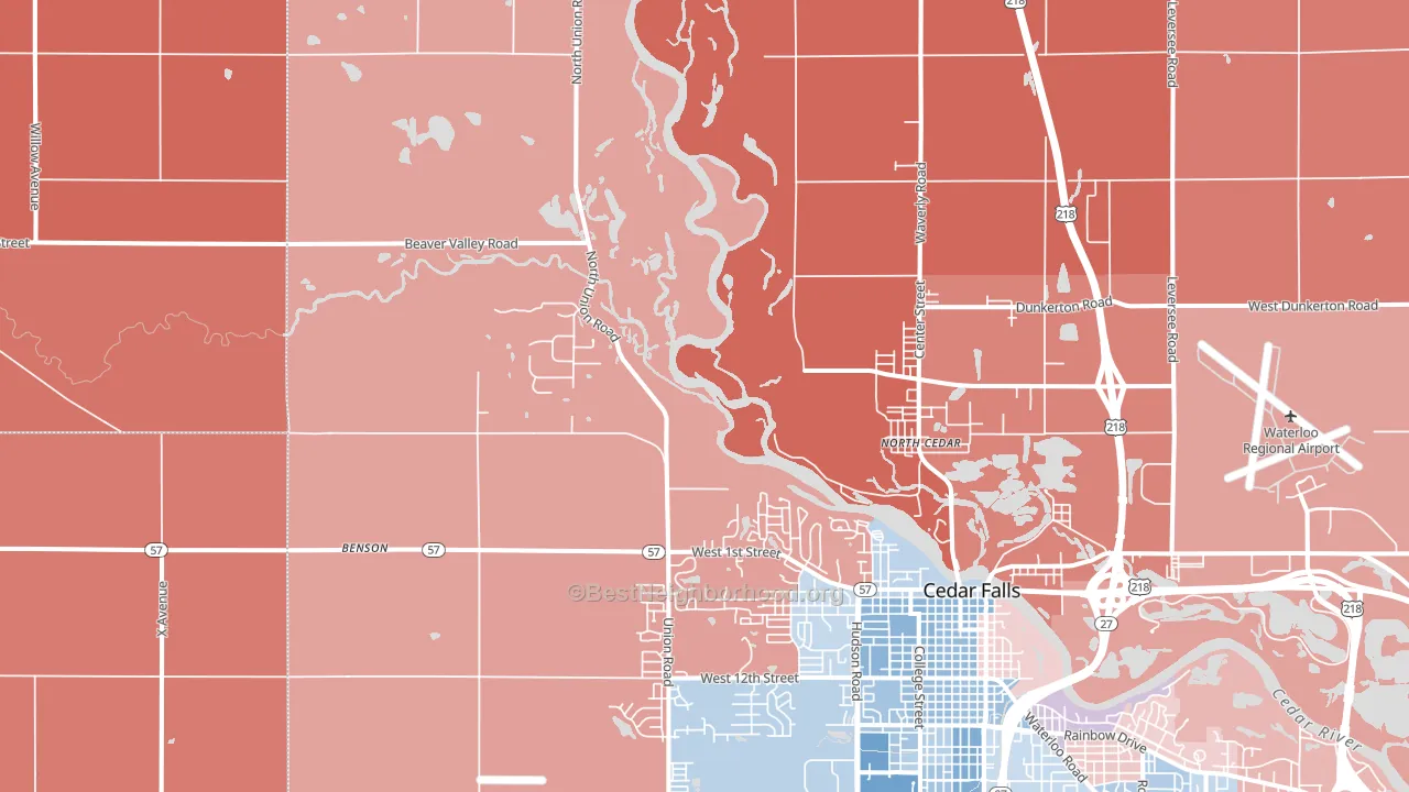 North Cedar, IA block-group political-lean map