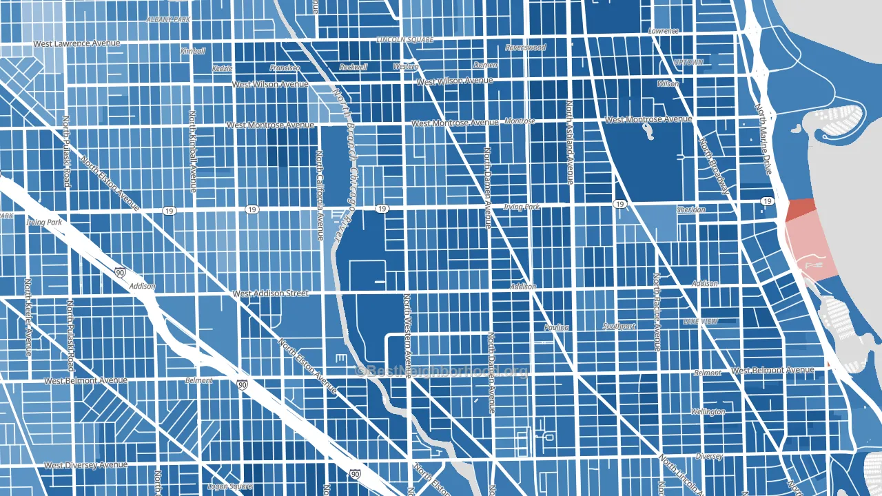 North Center, Chicago, IL block-group political-lean map