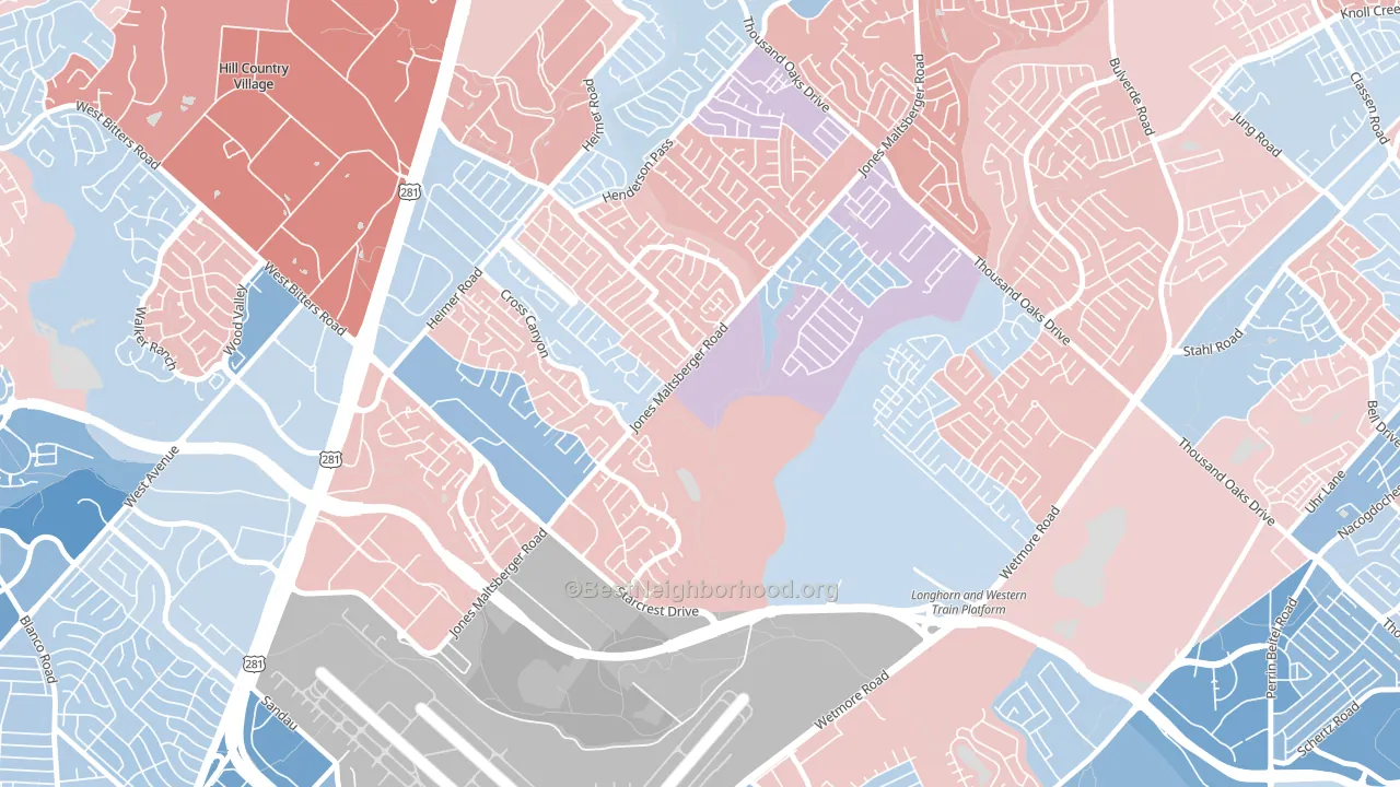 North Central Heritage, San Antonio, TX block-group political-lean map