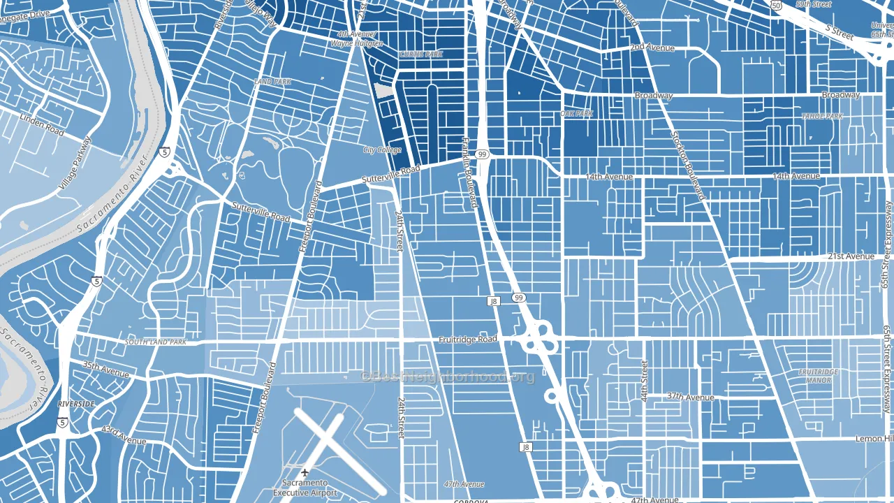 North City Farms, Sacramento, CA block-group political-lean map