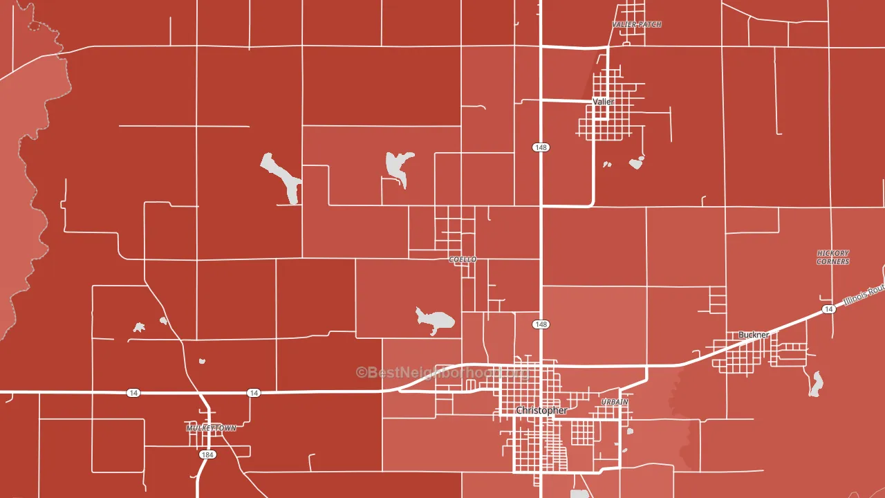 North City, IL block-group political-lean map