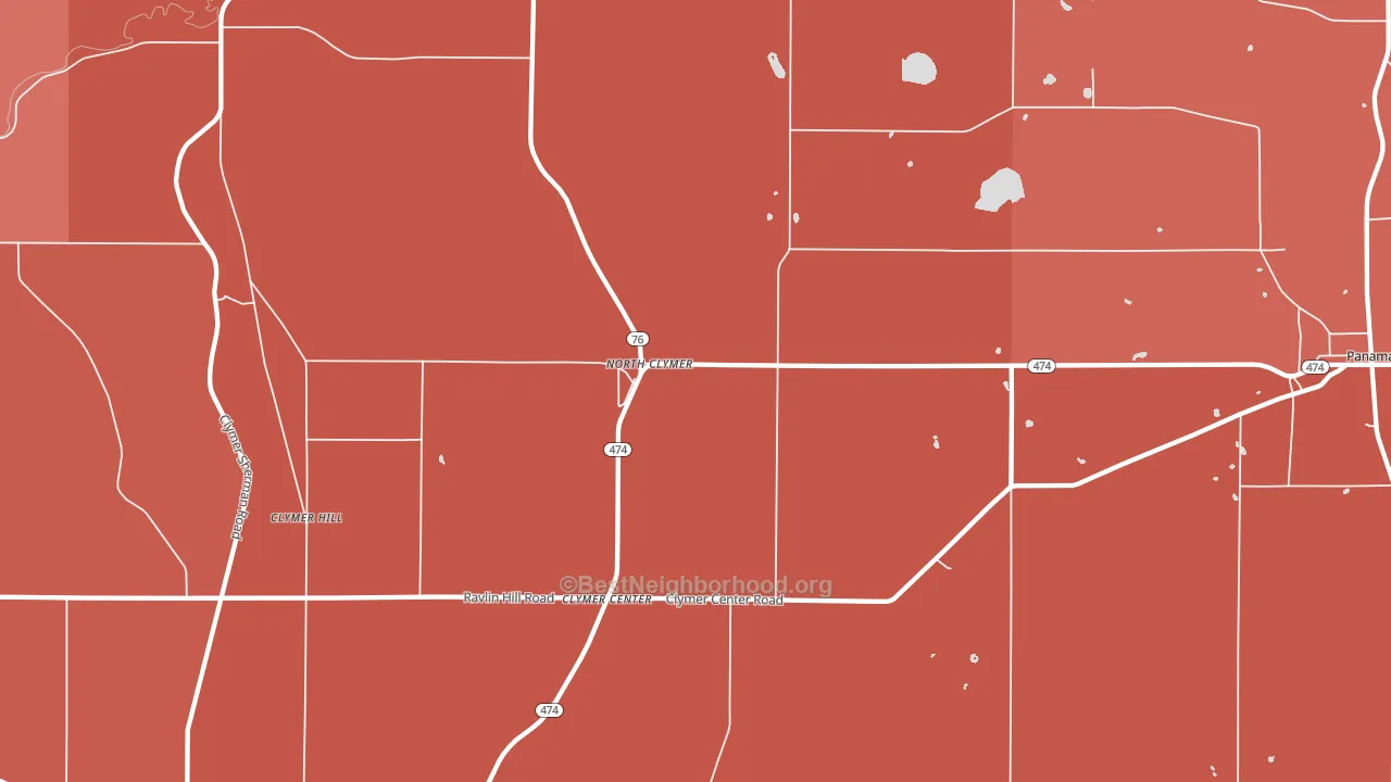 North Clymer, NY block-group political-lean map