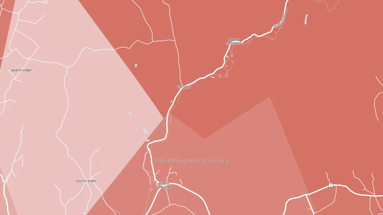 North Concord, VT block-group political-lean map