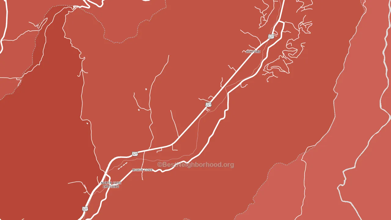 North Cove, NC block-group political-lean map