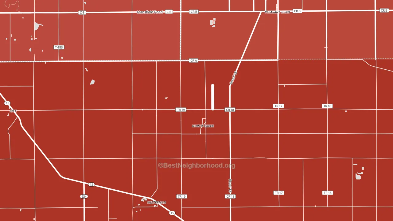 North Creek, OH block-group political-lean map