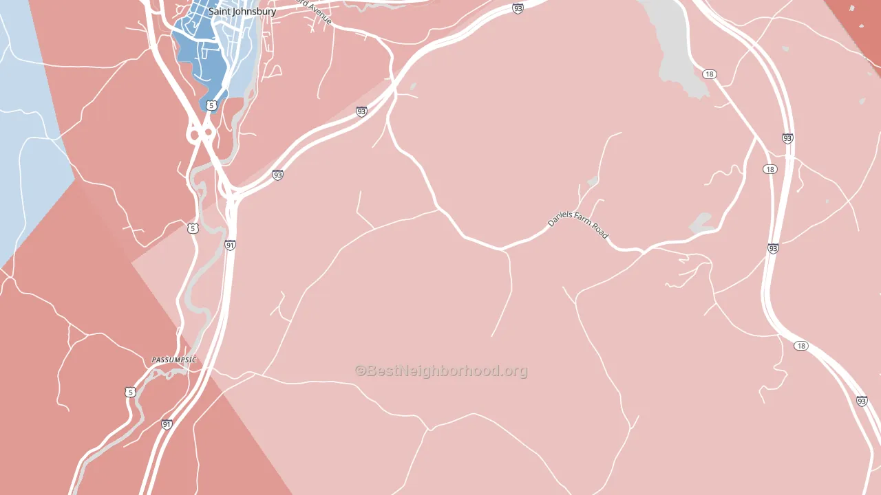 North Danville, VT block-group political-lean map