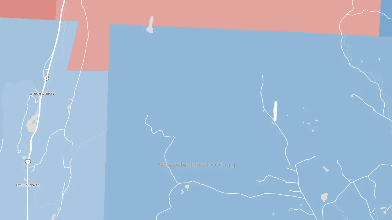 North Dorset, VT block-group political-lean map