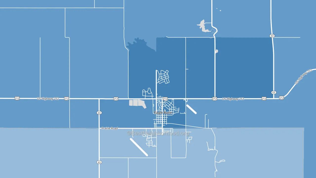 North Eagle Butte, SD block-group political-lean map