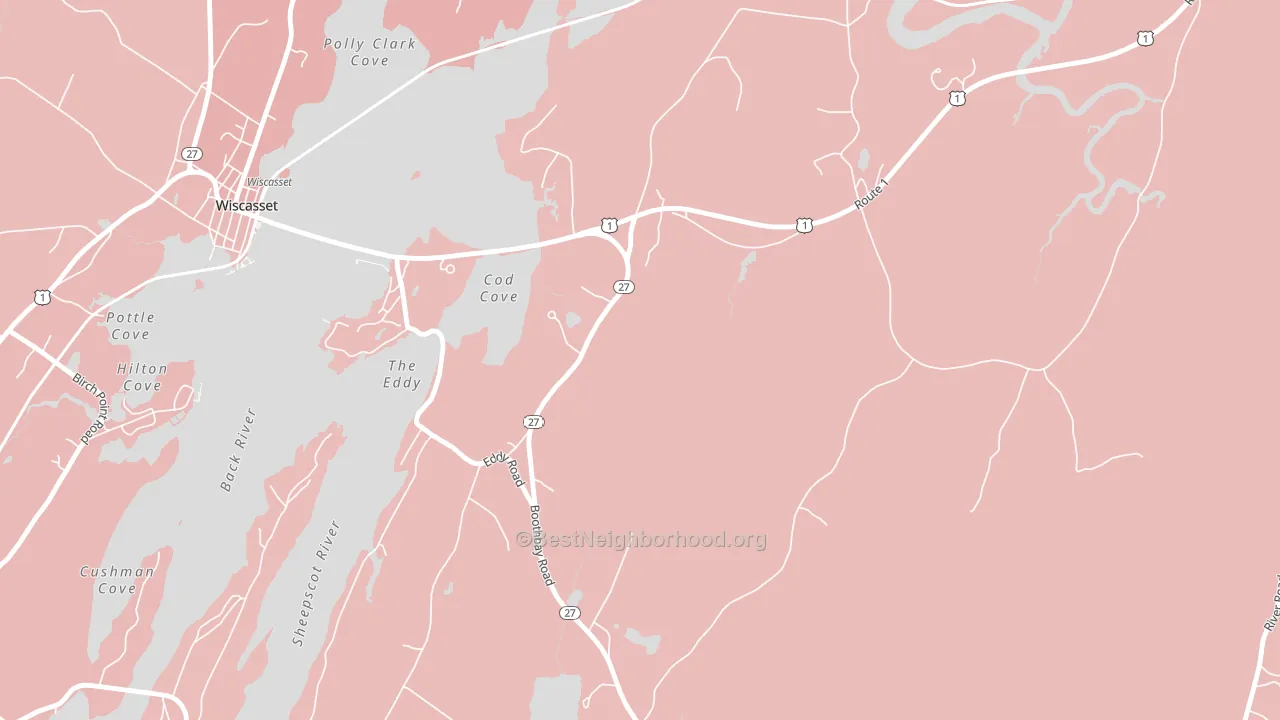 North Edgecomb, ME block-group political-lean map