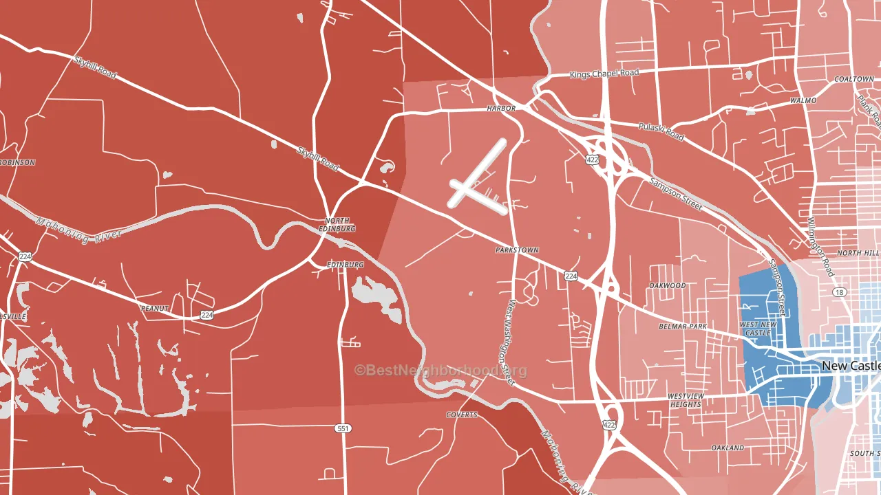 North Edinburg, PA block-group political-lean map
