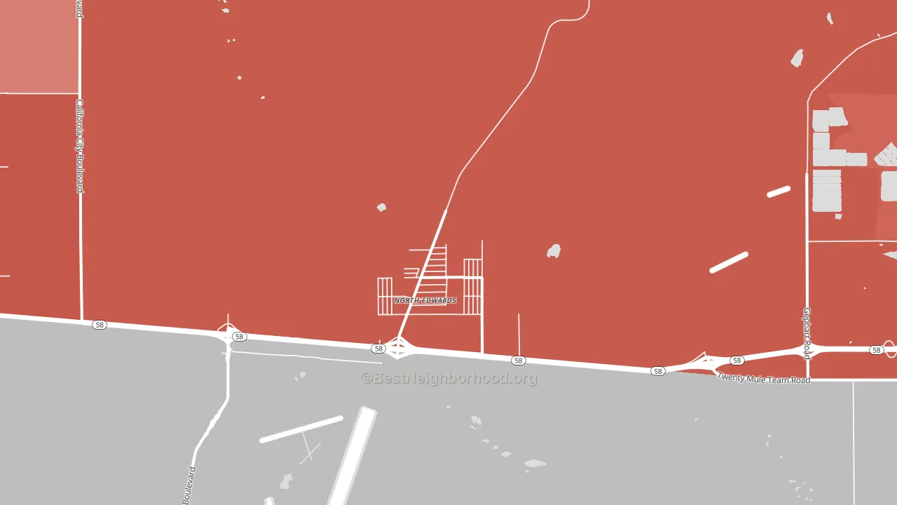 North Edwards, CA block-group political-lean map