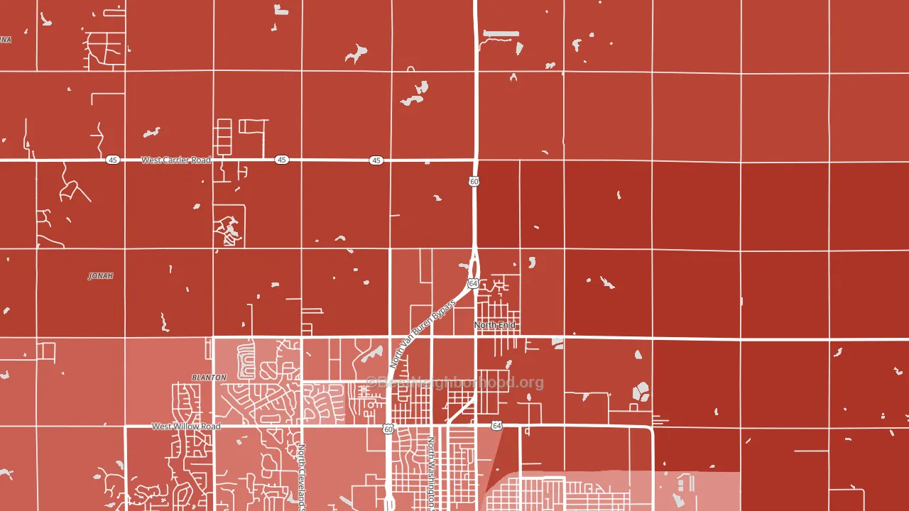 North Enid, OK block-group political-lean map
