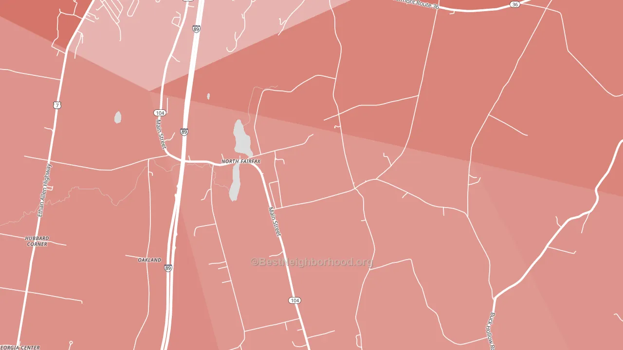 North Fairfax, VT block-group political-lean map