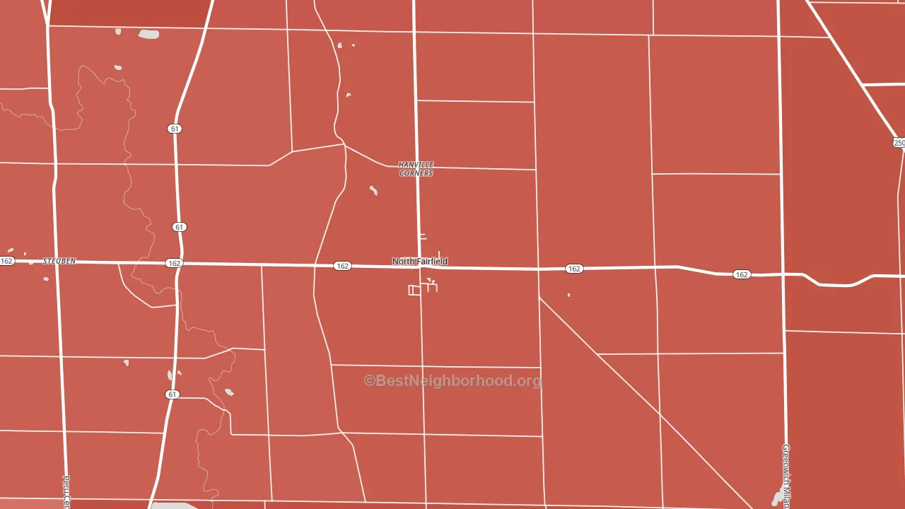 North Fairfield, OH block-group political-lean map