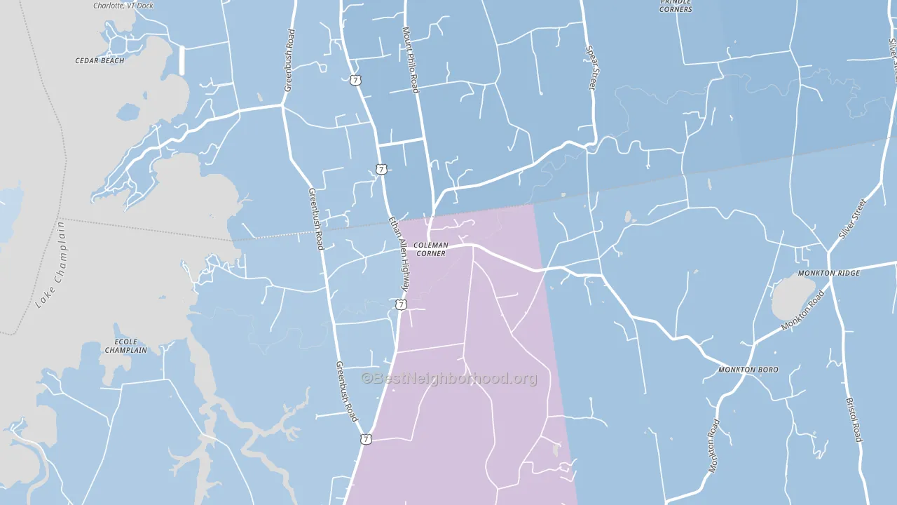 North Ferrisburgh, VT block-group political-lean map