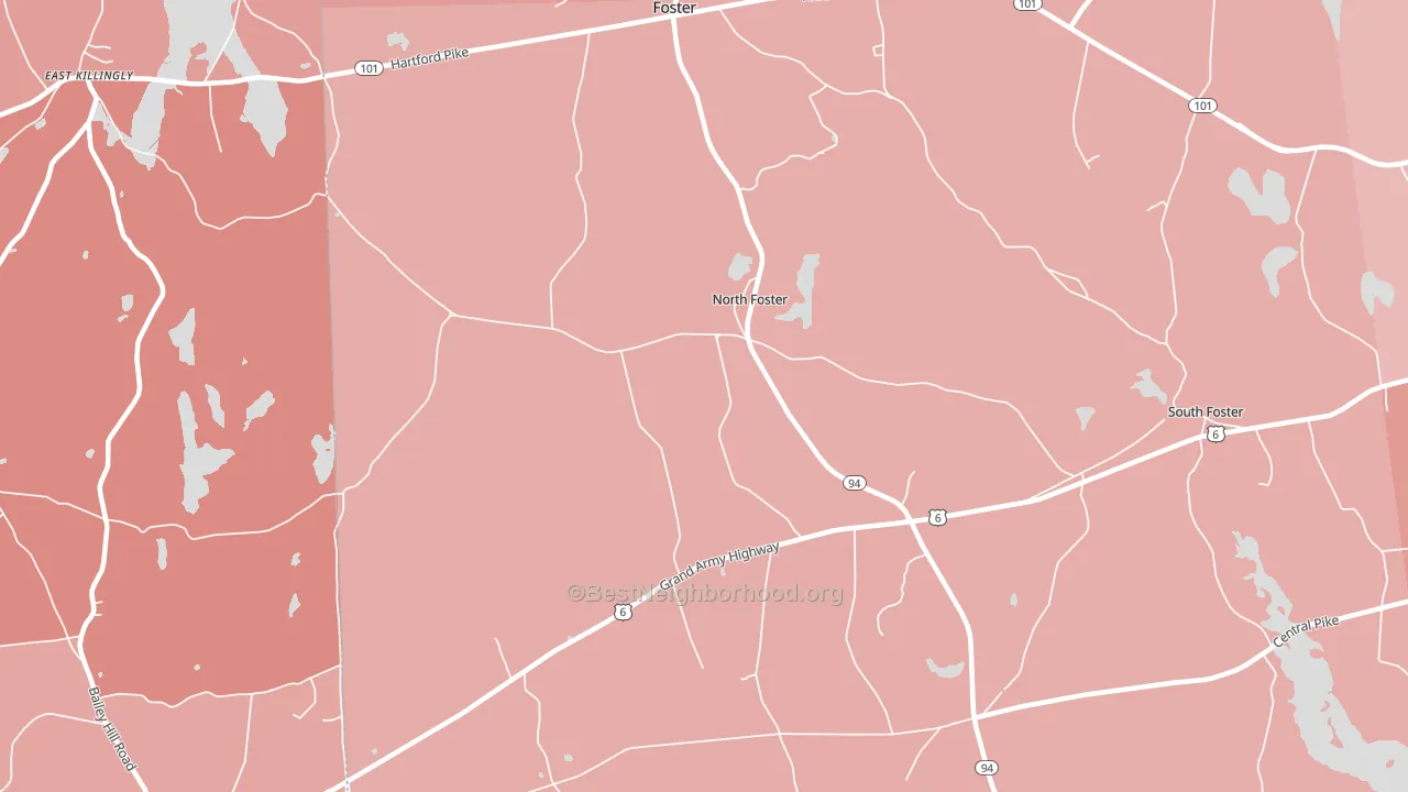 North Foster, RI block-group political-lean map