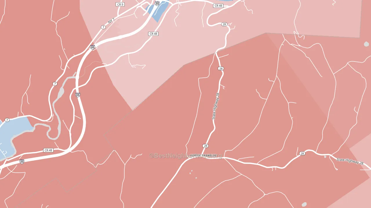North Franklin, NY block-group political-lean map